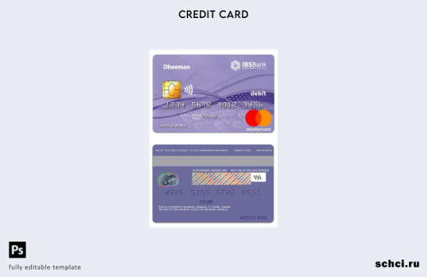 цифровая загрузка шаблона дебетовой карты Mastercard Somalia IBS Bank Daheem